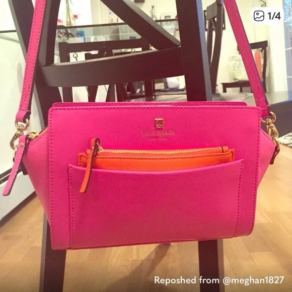 Kate Spade Vibrant Pink and Orange Crossbody Bag - Picture 1 of 4